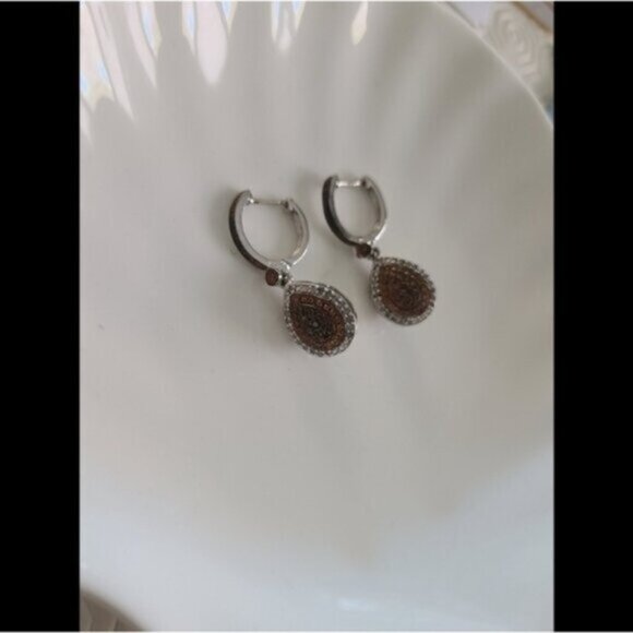 Incredible Vintage Reversible Sterling Silver Drop Dangle Crystal Earrings - Picture 7 of 9